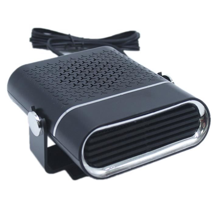 Chauffage de voiture 360 ° réglable noir dégivrage puissance 12V 120W matériau ABS deux modes grandes bouches d'aération en hiver