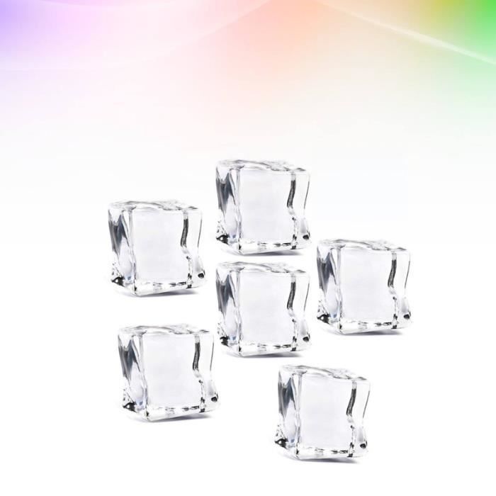 100Pcs 20mm Cube Square Shape Glass Luster Ice Cubes Fake Artificial Acrylic Crystal Clear Photography Props Kitchen FAUX GLACONS