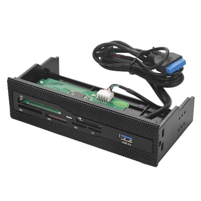 Lecteur de Carte Interne PC, Port USB 3.0 M2 SD MS XD CF Panneau Avant du Tableau de Bord de la Carte TF, la Capacité Maximale Est