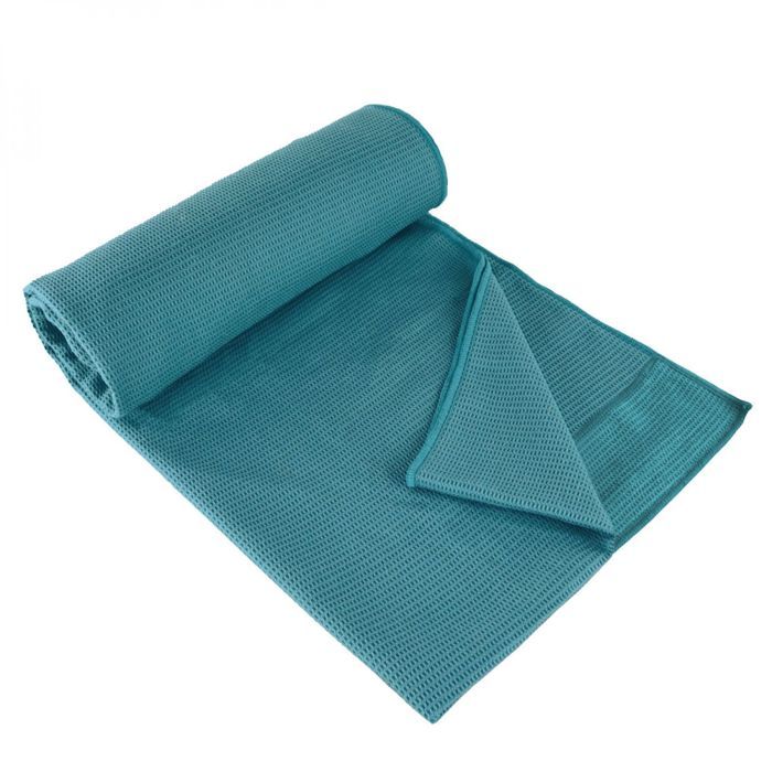 Vivezen - Serviette de yoga 63 x 180 cm antidérapante - Bleu - Vivezen