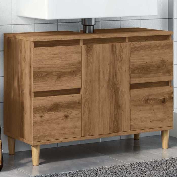vidaXL Armoire dévier chêne artisanal 80x33x60 cm bois dingénierie 857127