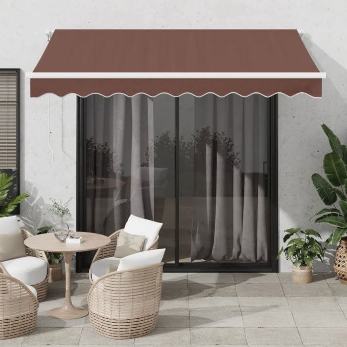 vidaXL Auvent manuel rétractable marron 300x250 cm auvent auvent de porte auvent de jardin store auvent de terrasse 3215633