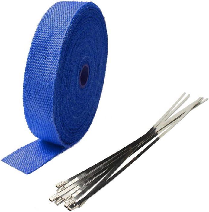 Bande De Protection Thermique En Fibre De Verre - 10 M X 5 Cm - Résiste De -54°C à 550°C - Avec Serre-câbles