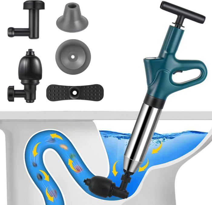 Ventouse Déboucheur WC Puissante - Haute Pression Pour Toilettes, Douche, Lavabo - 2 Tailles Incluses