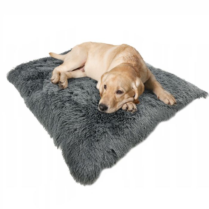 Comparer les prix de Panier Coussin Chien EDANTI Hirsute Shaggy Lit Pour Chien 120x90 Gris
