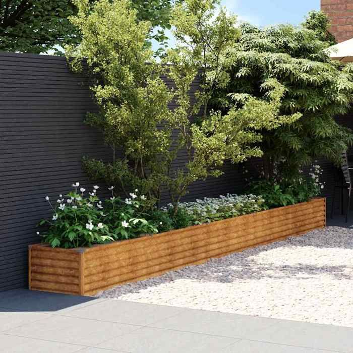 Vidaxl Jardinière surélevée 482 x 50 x 36 cm Acier Corten