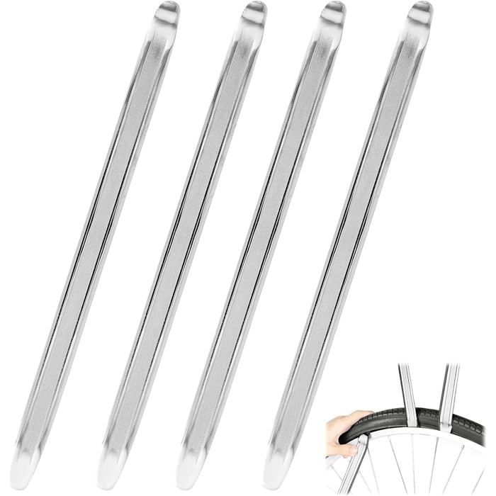 Lot de 4 démonte-pneus de vélo, démonte-pneus de vélo, en plastique noir, outil de réparation de pneu de vélo, levier de montage portable pour la réparation des pneus de vélo Lot de 4 démonte-pneus de vélo, démonte-pneus de vélo, en plastique noir, outil de réparation de pneu de vélo, levier de montage portable pour la réparation des pneus de vélo