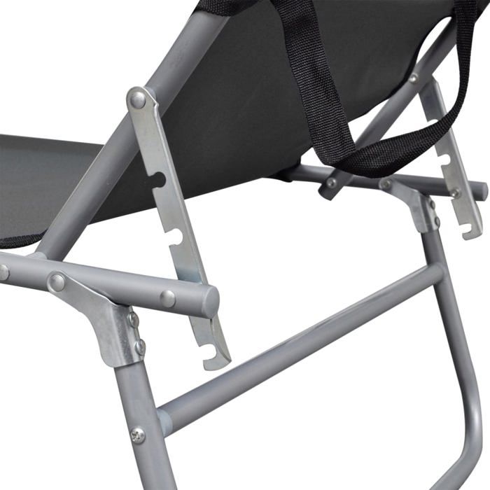 Sale 2026 Chaise longue pliable - BURKE - Transat 1 PLACE - avec auvent Gris Aluminium Cc599