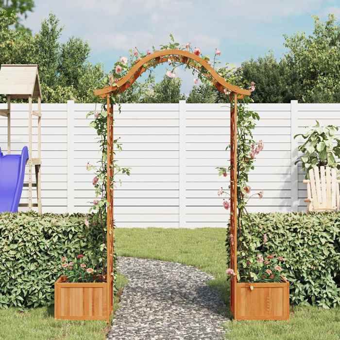 Meilleures Tonnelle/Pavillon/ Pergola de jardin - MODERNE Pergola de jardin avec jardinière Bois pin massif 38376