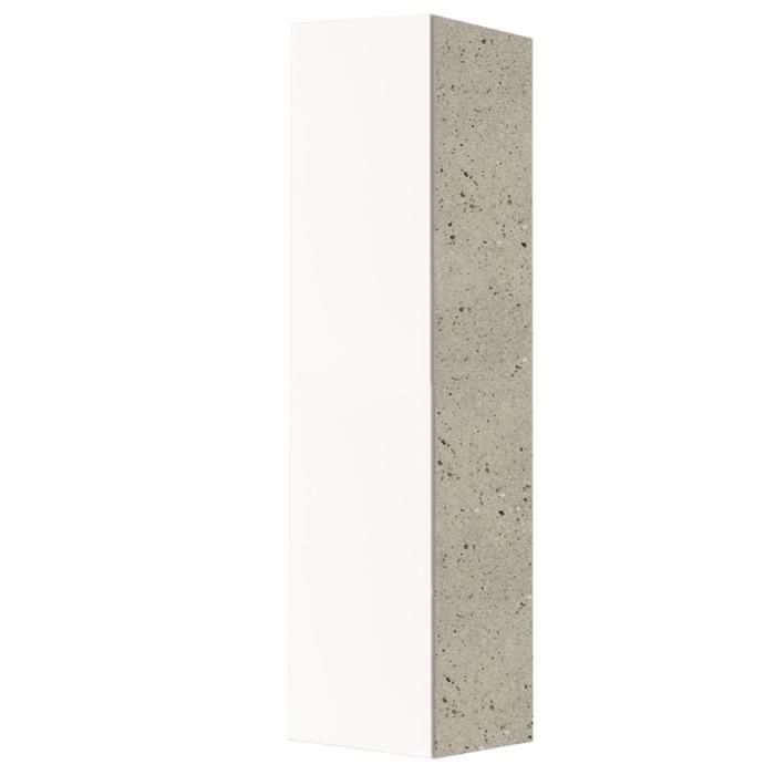 Colonne porte balai en bois blanc avec 1 porte et structure en pierre Colonne porte balai en bois blanc avec 1 porte et structure en pierre