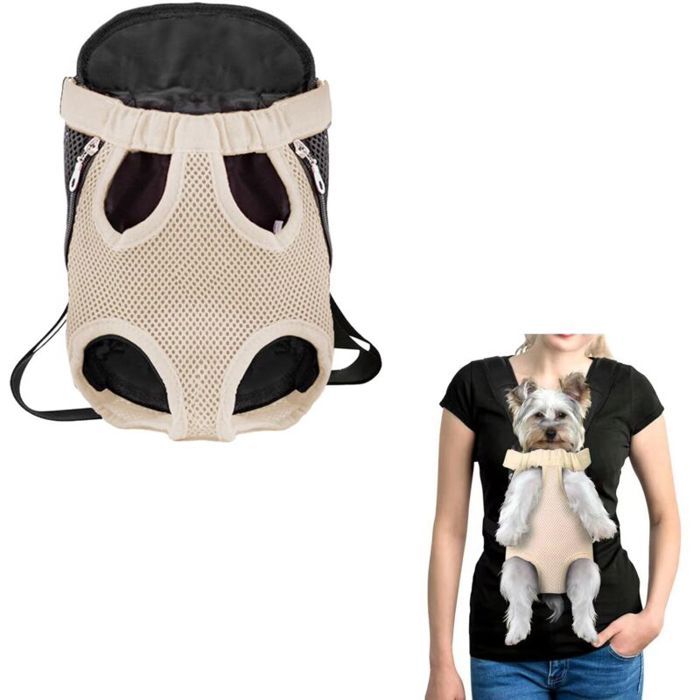 Sac Transport Chat Réglable Sac à Dos Sac à Dos de Transport pour Chiens Porte Chat Ventral Respirant pour Chiot de Petite M