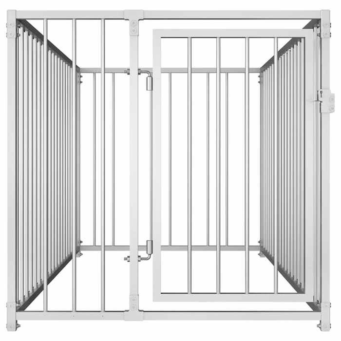 Stable&Durable - Argent - Chenil dextérieur pour chiens 100x200x100 cm - Niche&enclos pour chiens HS970101817
