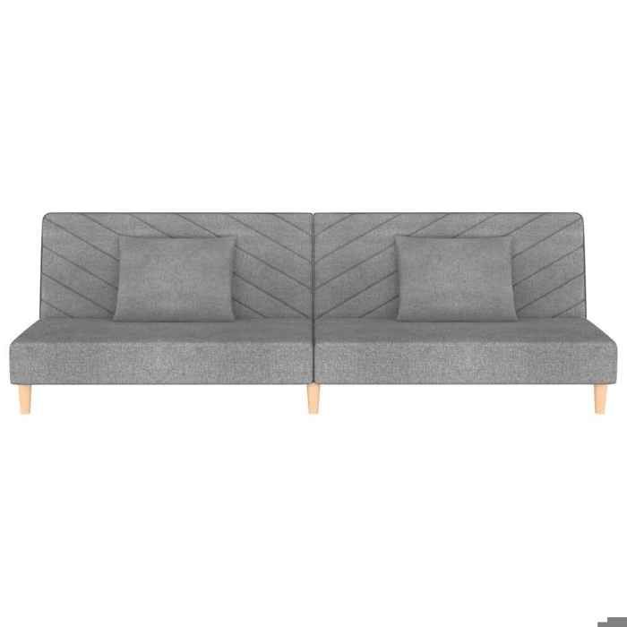 Canapé-lit - SOFA 2 en 1 - à 2 places - avec deux oreillers - gris clair tissu - (par siège) : 110 kg C2878