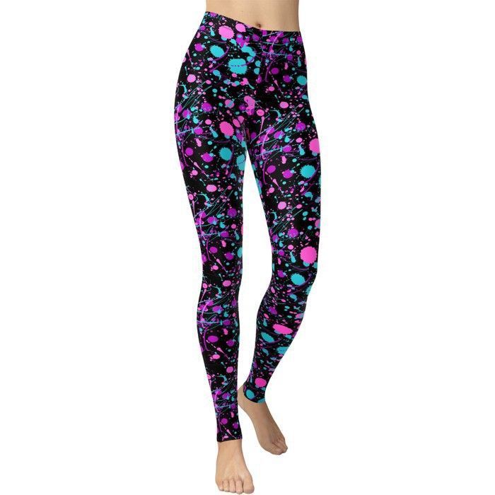 Legging femme - NIKCORP - Noir à motifs - XL - Taille haute - 4-Way Stretch opaque