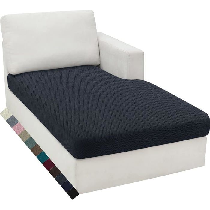 Housse coussin canapé gris foncé extensible chaise longue antidérapant