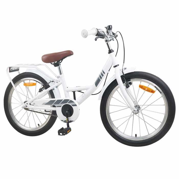 Vélo enfant 20 pouces pour les enfants de 6 à 11 ans - vidaXL - acier - blanc - 1370 x 540 x 79 cm - guidon et selle réglables 348