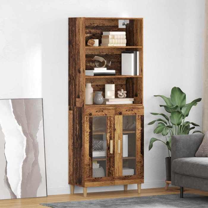 Moderne Meuble de rangement - Haut Armoire pratique - Bois ancien - 69 5x32 5x180 cm Bois dingénierie - Enfilade Meuble haut @FR6