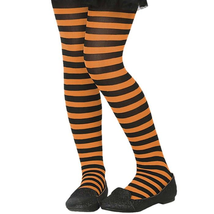 Collants Rayés Orange - Halloween - Fille Multicolor