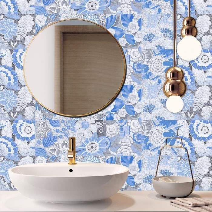 Rouleau adhésif décoratif Vinyle au Mètre - Sticker Lavable Imperméable Mur Cuisine Meubles - 60cmx2m - Bleu foncé