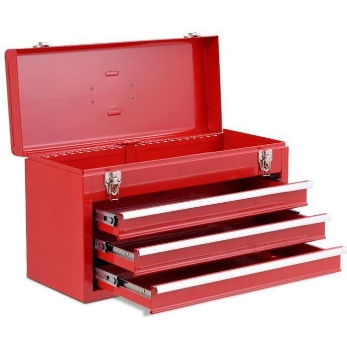 Servante D Atelier A Outils Avec 3 Tiroirs Coffret A Outils Vide Avec Compartiment Superieur Rouge 52x21 8x30cm Achat Vente Bac De Rangement Outils Servante Caisse A Outils Av Cdiscount