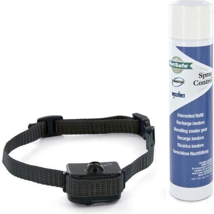 PetSafe - Collier Anti-Aboiement Deluxe à Spray pour Petit Chien & 1 recharge Spray Inodore, Collier