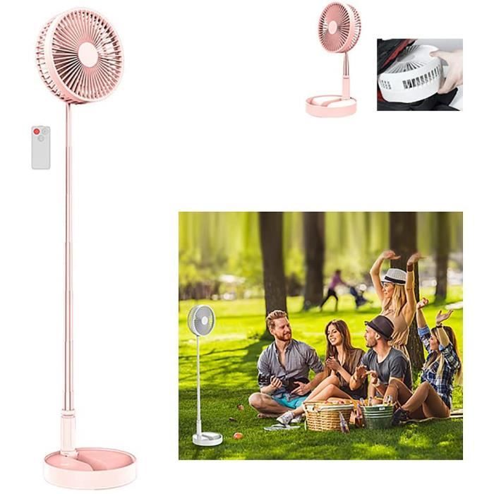 Primevolve Ventilateur Oscillant 10" Avec Télécommande, Réglable En Hauteur, Rechargeable Par USB - 4 Vitesses, Réglage De La Minuterie 8 Heures, Pour La Maison, Le Bureau, Le Camping, Les Voyages