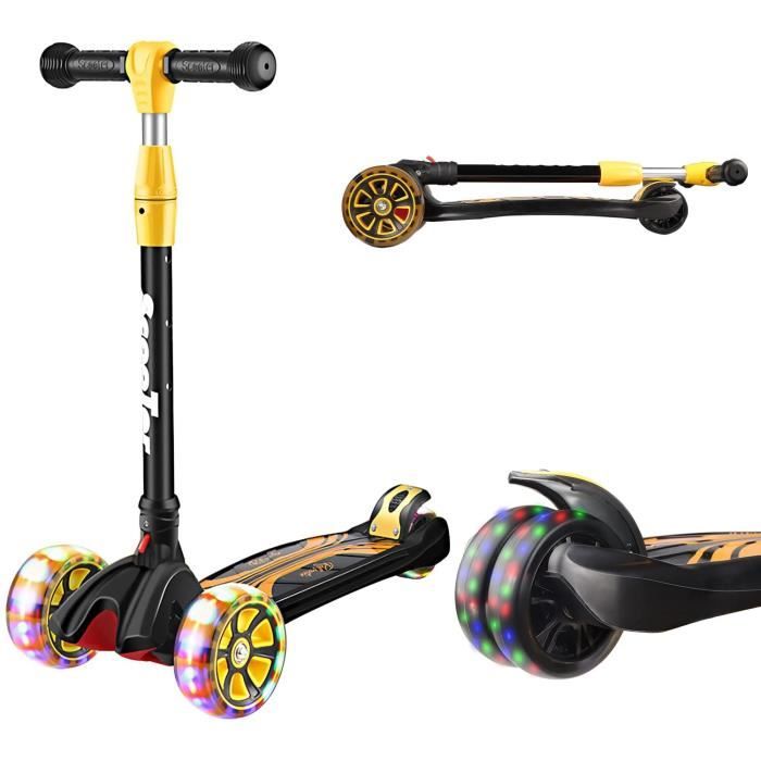 Acheter Trottinette pliable pour enfants, trottinette à 3 roues avec roues lumineuses, trottinette pour tout-petits de 3 à 8 ans