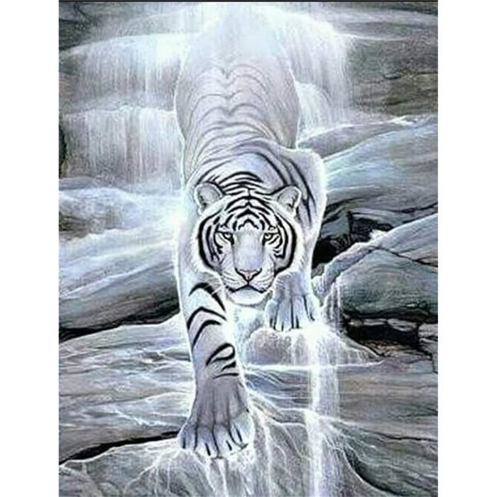 Kit Diamond Painting Animaux 4x 30x30 Cm - Tigre, Lion, Léopard, Ours - Pour Enfants Et Débutants - Loisir Créatif - 6