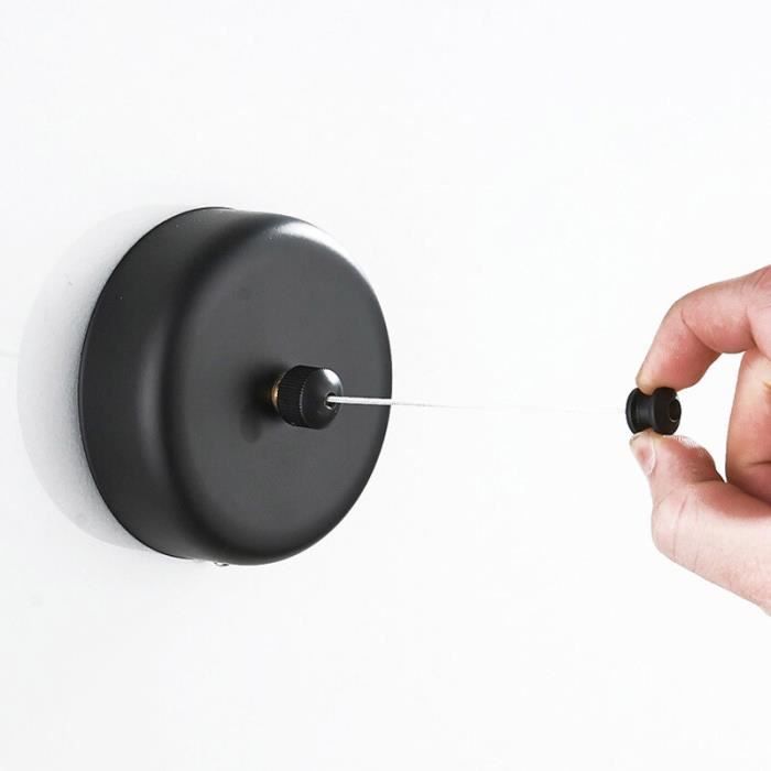 Zerodeko Câble Antivol De Sécurité Rétractable En Acier 1 M Noir Verrouillage Automatique, Boîtier Compact Pour Protection Des Appareils Domestiques