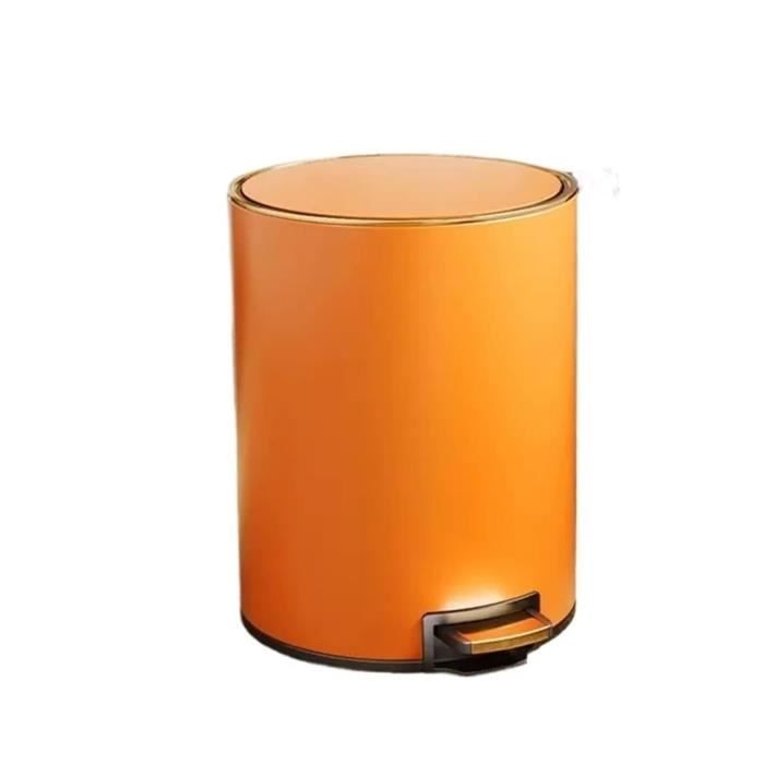 Poubelle De Cuisine En Bois Style Noyer - Couvercle Battant - Design Élégant Pour Maison, Bureau - Poignées Latérales