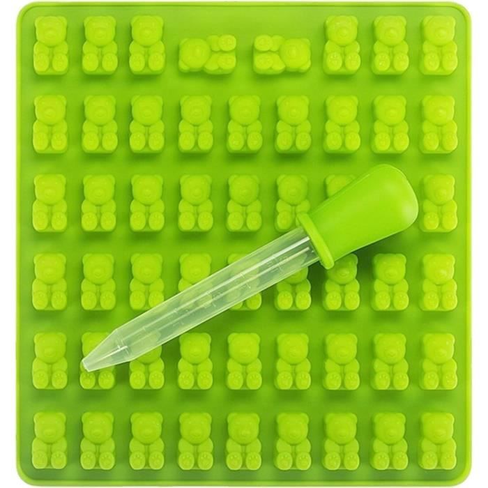4 Moules Silicone Oursons & Dinosaures + 2 Pipettes - Idéal Chocolat Bonbons Gélatine