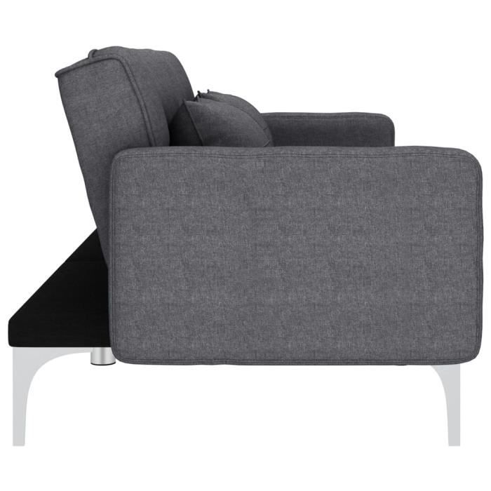 canapé-lit kai gris foncé tissu - convertible - 2 places - contemporain - design