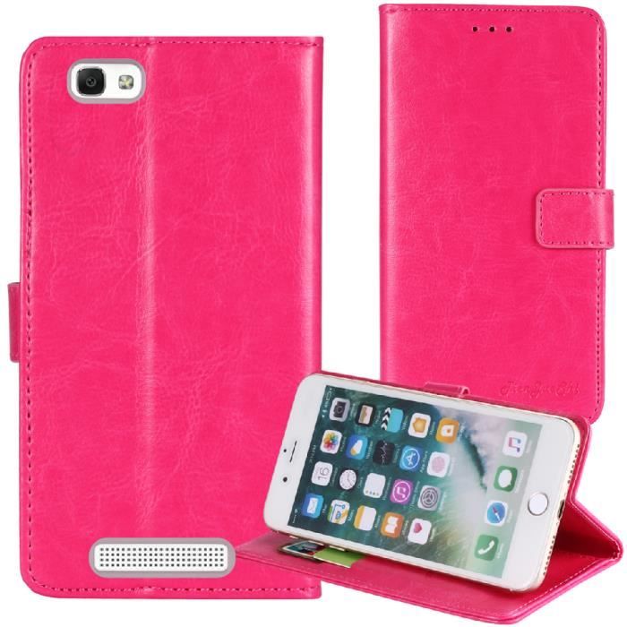 YLYH Rosa Flip Cuir Housse Coque Pour Logicom Le Prime 5.45 inch Étui  Couverture Case Portefeuille Cover - Cdiscount Téléphonie
