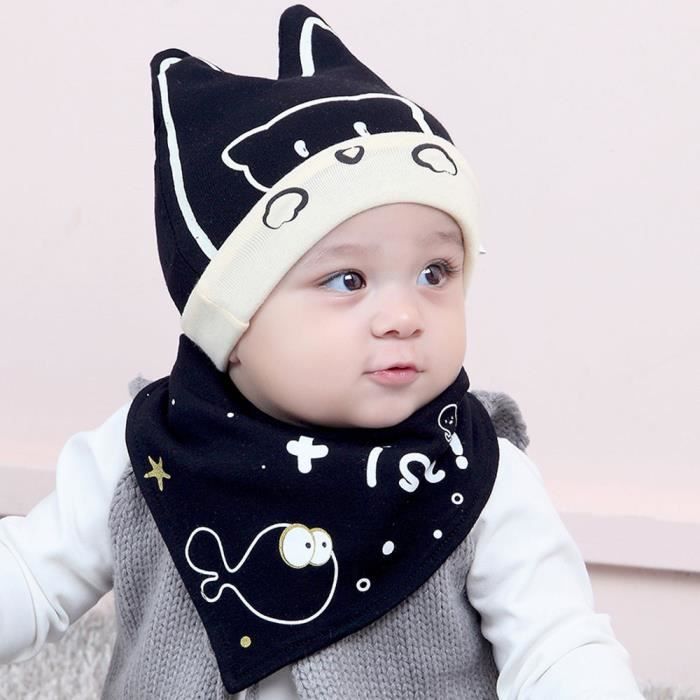 Coton Bebe Fille Cap Ours Chapeau Bavoir Foulard Enfant En Bas Age Saliva Ensemble Noir Hu4241 Achat Vente Bavoir Cdiscount