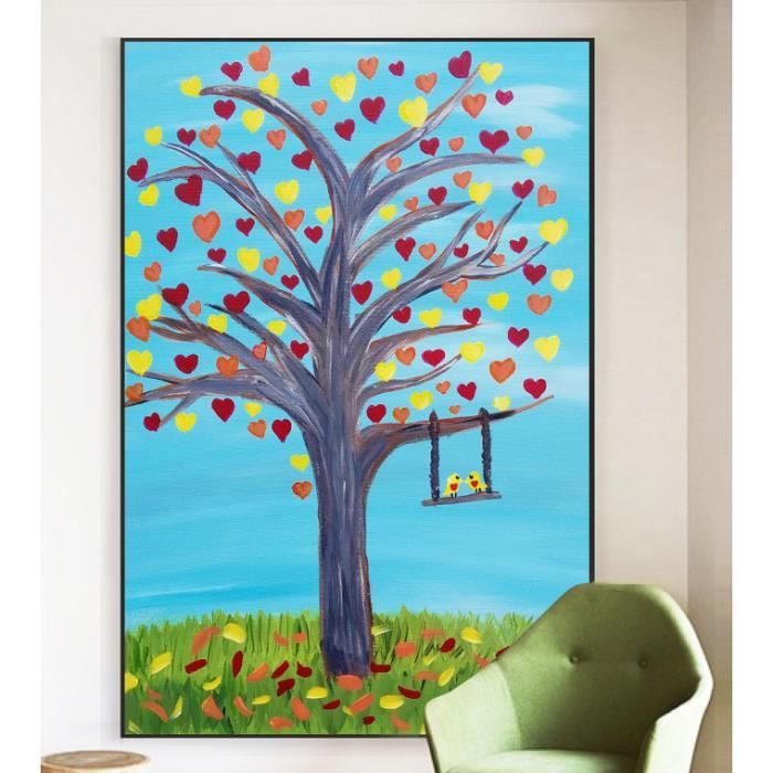 Toile Peinture Decoration D Arbres Murs Frameless Unique Amour Achat Vente Tableau Toile Cdiscount