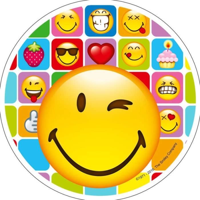 Disque Azyme Smiley Decor Gateau Anniversaire Achat Vente Figurine Decor Gateau Cdiscount