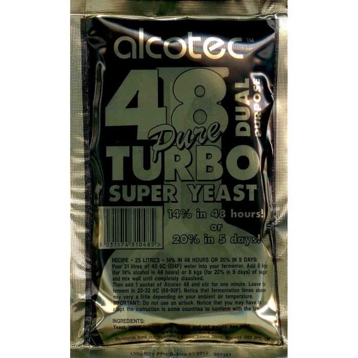 Alcotec Levure rapide 135g Achat / Vente levure LEVURE RAPIDE TURBO