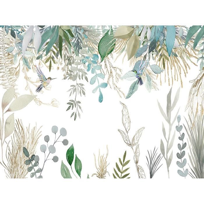 Papier Peint Panoramique 3D Plantes Tropicales Feuilles Fond De Fleurs ...