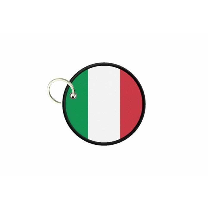 Porte-clés Double Face Drapeau Italie - Tissu Imprimé, Fabrication Française - Neuf Avec étiquettes