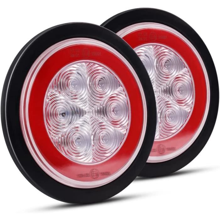 5In LED Kit De Feux Arrière De Remorque Ronde Ambre Rouge Stop Turn Kit ...