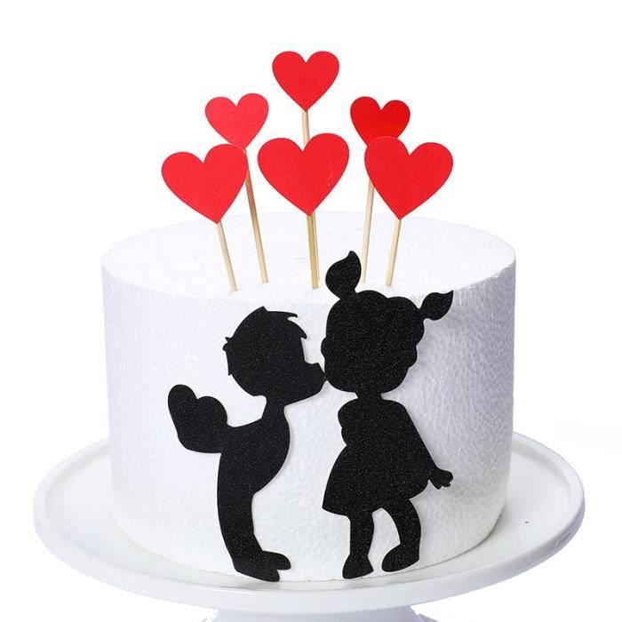 Decoration De Gateaux De Mariage Ensemble Amour Coeur Doux Amoureux Gateau Topper Pour Anniversaire Saint Valen 1 Kua Cdiscount Maison