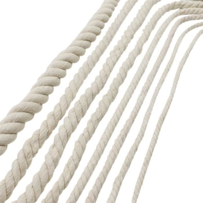 Corde En Coton Synthétique Blanc - Diamètre 36 Mm, Longueur 5 Mètres - Décoration Jardin, Main Courante