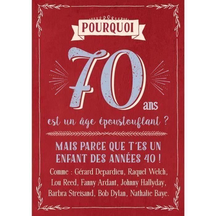 Carte Anniversaire 70 Ans Cdiscount