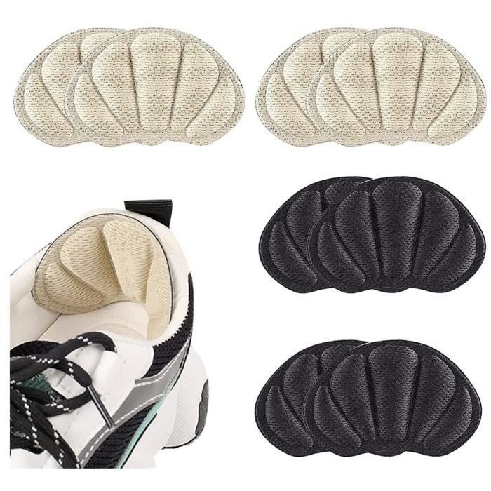 Coussinets Auto-adhésifs Pour Talons - Lot De 8 Paires - Anti-frottement Et Confort Immédiat - Noir Et Gris
