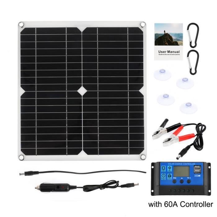 Kit Panneau Solaire Flexible 12V - 240W, Monocristallin, Régulateur 30A, ECO-WORTHY, Pour Camping-car