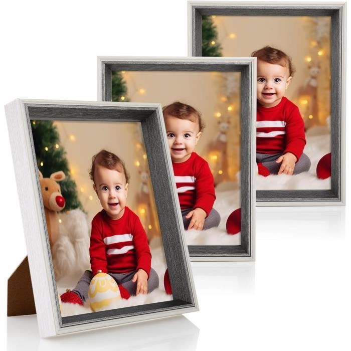 Cinnani Cadre Photo 13x18 cm en Verre, Lot de 2 Cadre Photo Sur Pied