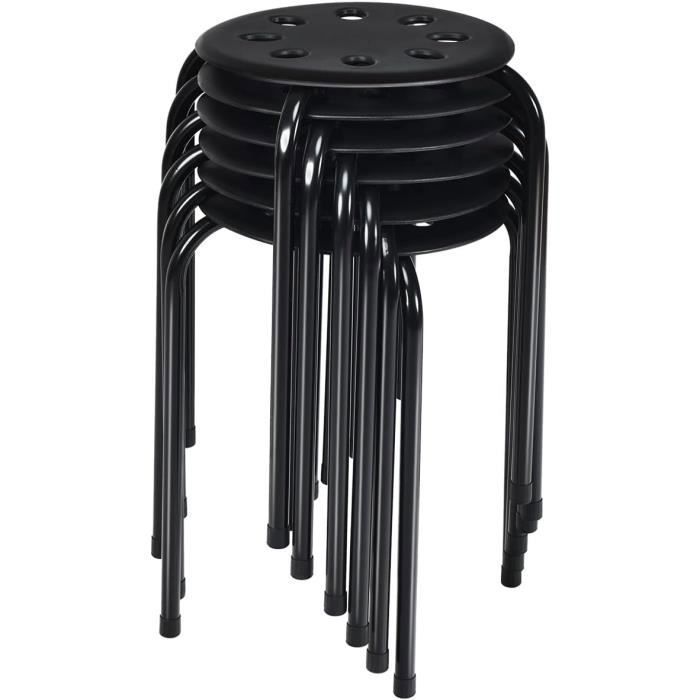 Lot de 6 Tabourets Empilables COSTWAY - 30 x 40 5 cm (Dia x H) Cadre en Métal pour Salon Cuisine Bistro Noir Lot de 6 Tabourets Empilables COSTWAY - 30 x 40 5 cm (Dia x H) Cadre en Métal pour Salon Cuisine Bistro Noir