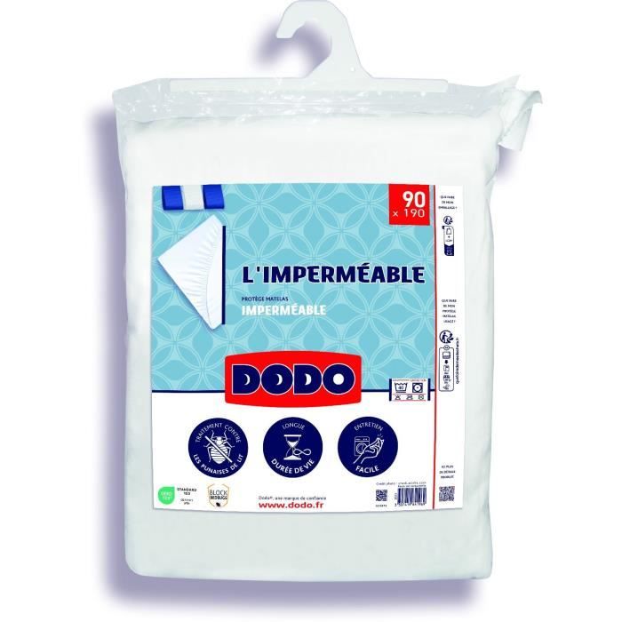 Protège Matelas Imperméable - DODO - 90 x 190 cm - Coton & Polyester - Anti Punaise De Lit