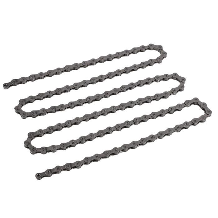 Chaîne Vélo 10 Vitesses 116 Maillons – 1/2 X 11/128 Pouces – Argent – Avec 2 Boucles Magiques – Acier Carbone Pré-huilé