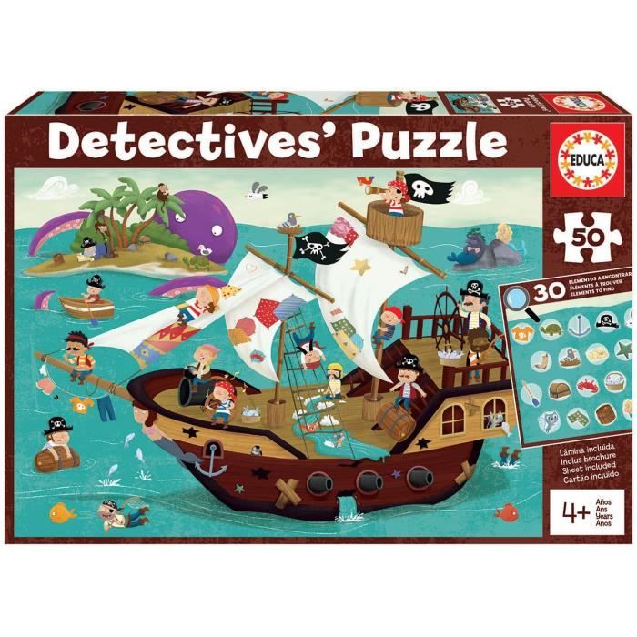 Puzzle d'observation EDUCA - Detectives - 50 pièces - Pour enfants